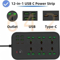 COOFINE Filtro de Linha 12 em 1 com USB-C: A Solução Universal para suas Tomadas e Dispositivos - imagem 4
