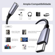 Adaptador Tipo C para P2 3.5mm: Som Hi-Fi e Compatibilidade Universal para Seu Celular - imagem 4