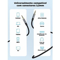 Cabo Auxiliar P3 Vention 3.5mm Estéreo 50cm: Som Imersivo no Carro e Headset - imagem 3