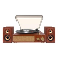 Vitrola Raveo Studio Plus Marrom: Som Clássico com Tecnologia Moderna | Bluetooth, USB e Rádio FM - imagem 1