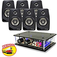 Som Ambiente Completo: Kit 6 Caixas + Amplificador - imagem 1