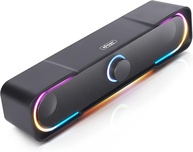 Knup Caixa De Som Gamer Pc Tv Notebook Com Led Rgb P2 Usb Potente, preto, KP-RO803 - imagem 1