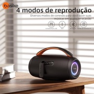 Caixa de Som Bluetooth Basike 100W IPX6: Som Potente, Grave Profundo e Resistência Total! - imagem 3