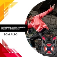 Caixa de Som Grande Bluetooth HZ-1000: 2 Microfones, Luzes LED e Som Potente! - imagem 3