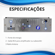Mp3 Player Automotivo Bluetooth USB Aux SD: Som Completo e Conectividade Total! - imagem 5