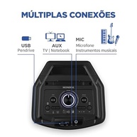 Caixa de Som Party Box Mondial 600W RMS Bivolt PBX-600-A: Sua Festa com Som Potente e Luzes Incríveis! - imagem 5