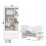 Quarto de Bebê Compacto: Berço e Guarda-Roupa Sonho - imagem 2