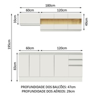 Cozinha Compacta 180cm Branco Madesa Smart: Seu Sonho! - imagem 2