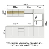 Cozinha Completa 250cm Branco Madesa Smart: Seu Sonho! - imagem 2