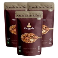 Kit 3 Granola Sem Glúten Vegano Castanha Frutas 180g cada Tia Sônia - imagem 2