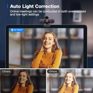 EMEET Webcam C960 4K para PC, sensor Sony UHD 4K, foco automático PDAF, microfones com cancelamento de ruído de IA dupla, correção automática de luz, FOV de 73°, webcam Plug & Play com capa de - imagem 5