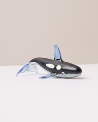 Estatueta de Orca em Vidro Soprado à Mão – Escultura Oceânica Preta e Branca para Decoração Exclusiva - imagem 3
