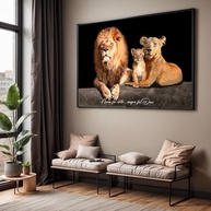 Quadro Decorativo Leão Família Nunca Foi Sorte com Moldura - Impressão 4K para Sala e Quarto - imagem 2