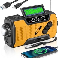 Rádio de Emergência Solar com Manivela 2000mAh: SOS, Lanterna LED e AM/FM - Seu Companheiro Essencial! - imagem 2