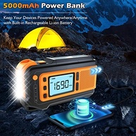 Rádio Solar Missonchoo 5000mAh: Emergência AM/FM/NOAA, Lanterna, SOS e Carregador Portátil - imagem 4