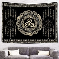 F-FUN SOUL Tapeçaria Vikings Nórdica - Flanela Macia 101,6 x 76,2 cm com Triskele e Runas - imagem 5
