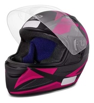 Capacete Ebf New Spark Flash 58: Segurança e Estilo para Você! Preto Fosco com Detalhes Rosa - imagem 5