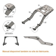 Bagageiro Chapam para Triumph Scrambler 400X / Speed 400 2024 Preto Fosco - Suporte Traseiro em Aço Resistente - imagem 4