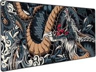 Mouse Pad Gamer Speed Extra Grande Desk Pad Profissional com Borda Costurada 70x35 Dragão Azul Premium GAXMARK - imagem 1