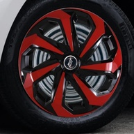 Jogo 4 Calotas Esportivas Spider Preto/Vermelho aro 14 CHEVR Onix Prisma Spin Agile Cobalt Sonic Montana Meriva Zafira Corsa Hatch Maxx Sedan Classic Joy Premium - imagem 4