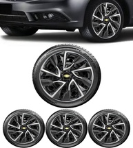Jogo 4 Calotas Esportivas DS4 Preto/Prata Aro 15 - Onix, Prisma, Spin e Mais! - imagem 1