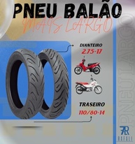 Kit 2 Pneus Technic Sport R 2.75-17 + 110/80-14 para Honda Biz/Pop - Balão e Estilo - imagem 3