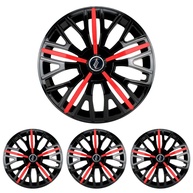 Jogo de Calotas Triton Sport Black Red Aro 14 para Citroën C3, C4, Aircross, C5, Xsara, Berlingo + Selo Resinado - imagem 1