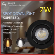 Spot LED 7W Embutir Gesso Preto: Luz Fria/Quente Bivolt - imagem 1