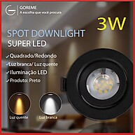 Spot LED Embutir: Iluminação Direcionável 3W - imagem 1