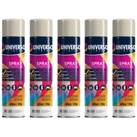 Tinta Spray 400ml Branco Fosco Uso Geral em Aço Ferro Couro Gesso Cerâmica | Universo | Kit 05 un - imagem 1
