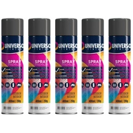 Tinta Spray 400ml Preto Brilhante Uso Geral em Aço Ferro Couro Gesso Cerâmica | Universo | Kit 05 un - imagem 1