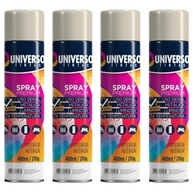 Tinta Spray 400ml Branco Brilhante Uso Geral em Aço Ferro Couro Gesso Cerâmica | Universo | Kit 04 un - imagem 2