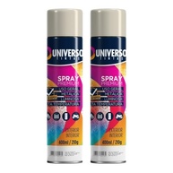 Tinta Spray 400ml Branco Brilhante Uso Geral em Aço Ferro Couro Gesso Cerâmica | Universo | Kit 02 un - imagem 2