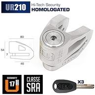 Cadeado de Disco Urban UR210S: Segurança Anti-furto Classe SRA para sua Moto - imagem 3