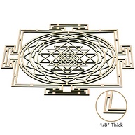 Sri Yantra de Madeira 30,5cm - Arte de Geometria Sagrada para Meditação e Decoração Zen - imagem 4