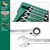 Jogo Chave Combinada Catraca 8 a 19mm Sata – 8 Peças ST08008SJ - imagem 2