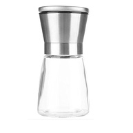 (13cm , Silver) - BlueSnail Stainless Steel Manual Grips Glass Salt Pepper Grinder Seasoning Bottle (13cm , Silver) - imagem 2