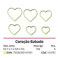 Kit Cortador Coração Babado 6 Peças Blue Star - imagem 2