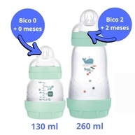 Kit 2 Mamadeiras Mam Easy Start Anticólica 130ml + 260ml Verde - Conforto e Segurança para Bebês - imagem 4