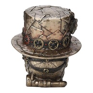 Estatueta Steampunk 4,5" Veronese Design - Ossos Cruzados e Caveira Motora em Bronze Antigo - imagem 5