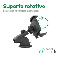 Suporte Veicular Premium Steel Hook: GPS Universal, Ventosa Forte, Trava Automática Anti Queda para Waze, Uber, 99Taxi - imagem 5