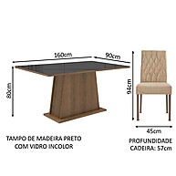 Conjunto Sala de Jantar com Mesa de Vidro e 6 Cadeiras Stéfani - imagem 2