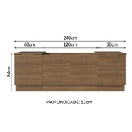 Cozinha Compacta 240cm Rustic Stella - imagem 2