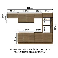 Cozinha Completa 330cm Rustic Stella - imagem 2