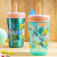 Conjunto de Copos Disney Lilo & Stitch Zak Designs - Canudo com Tampa à Prova de Vazamento - imagem 5