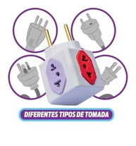 Kit 3 Adaptadores Tomada Benjamim Power Cubo 4 Entradas 10A/20A Bivolt - Complete Store® - imagem 4