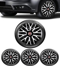 Jogo 4 Calotas Esportivas Triton Aro 14 Preto/Prata - Fiat Novo Uno, Argo, Cronos, Strada e Mais - imagem 1