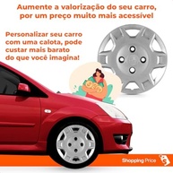 Kit 4 Calotas Fiesta Street Aro 13 Prata Grid - Cubo Baixo (2003-2007) - imagem 5
