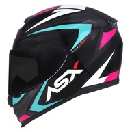 Capacete ASX Eagle Street Brilho Preto/Tiffany/Rosa - Segurança e Estilo para Você! - imagem 2