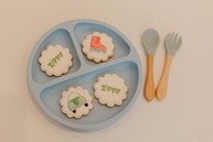 Prato Infantil com Divisórias em Silicone Azul - Mimo Style - imagem 3